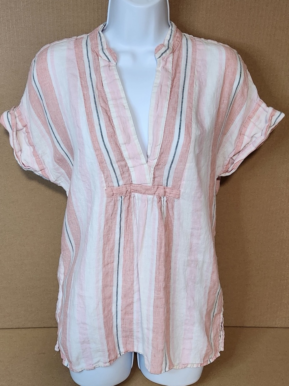 Lauren Ralph Lauren  Madras Striped Linen Top